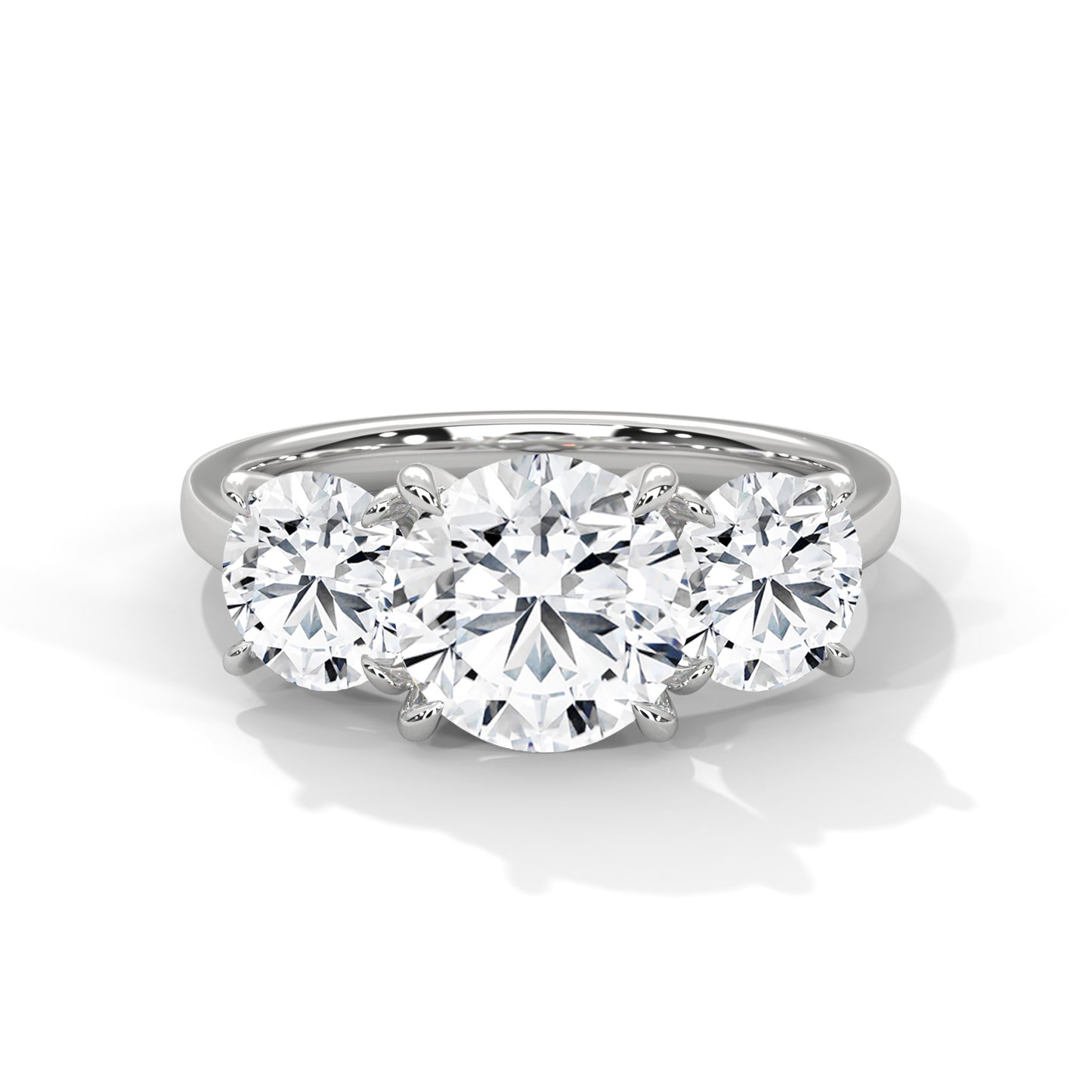 Trilogy Round Three-Stone Engagement Ring DM-045