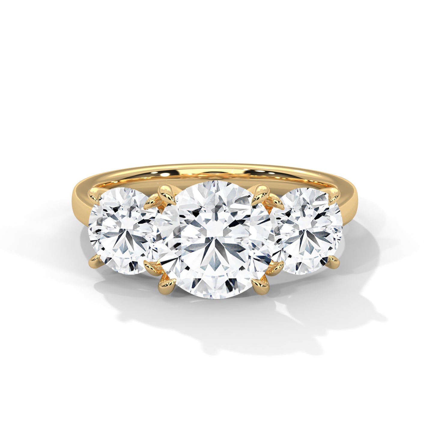 Trilogy Round Three-Stone Engagement Ring DM-045