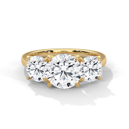 Trilogy Round Three-Stone Engagement Ring DM-045