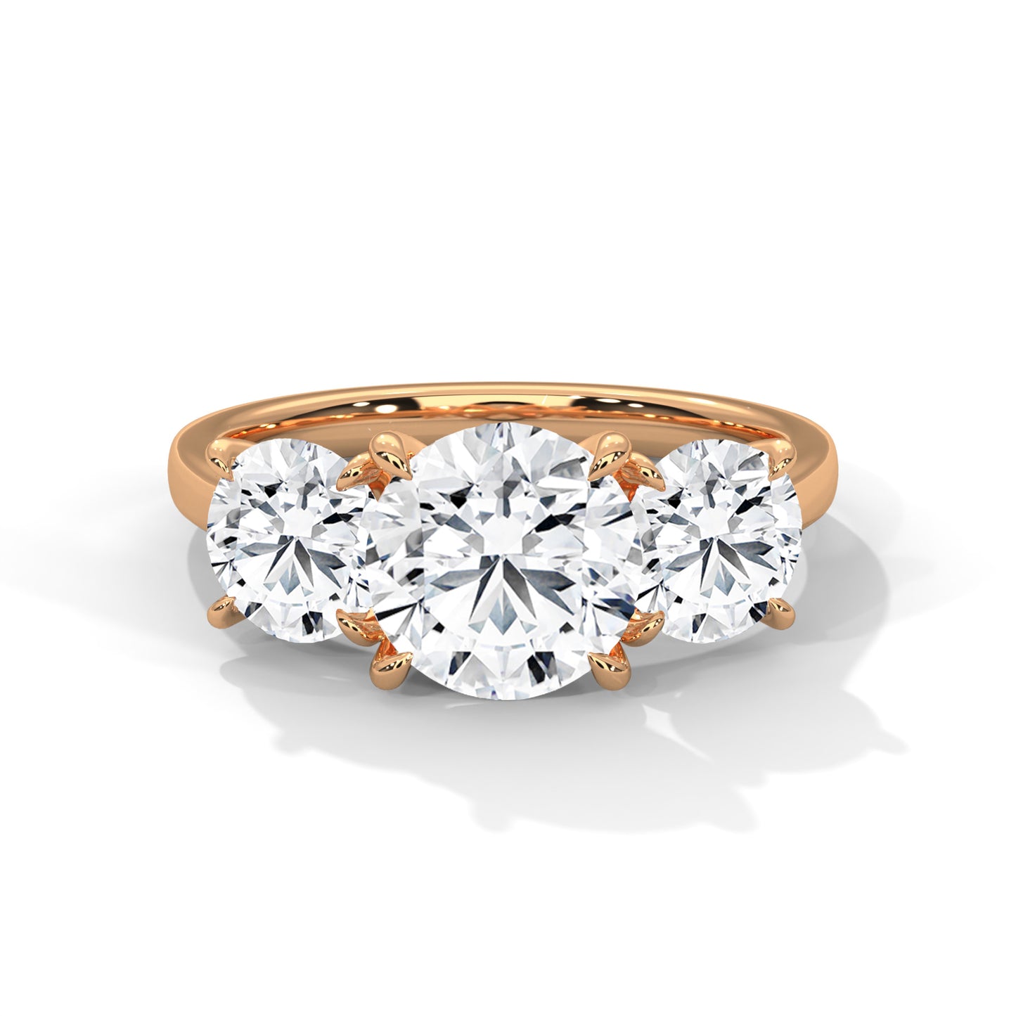 Trilogy Round Three-Stone Engagement Ring DM-045