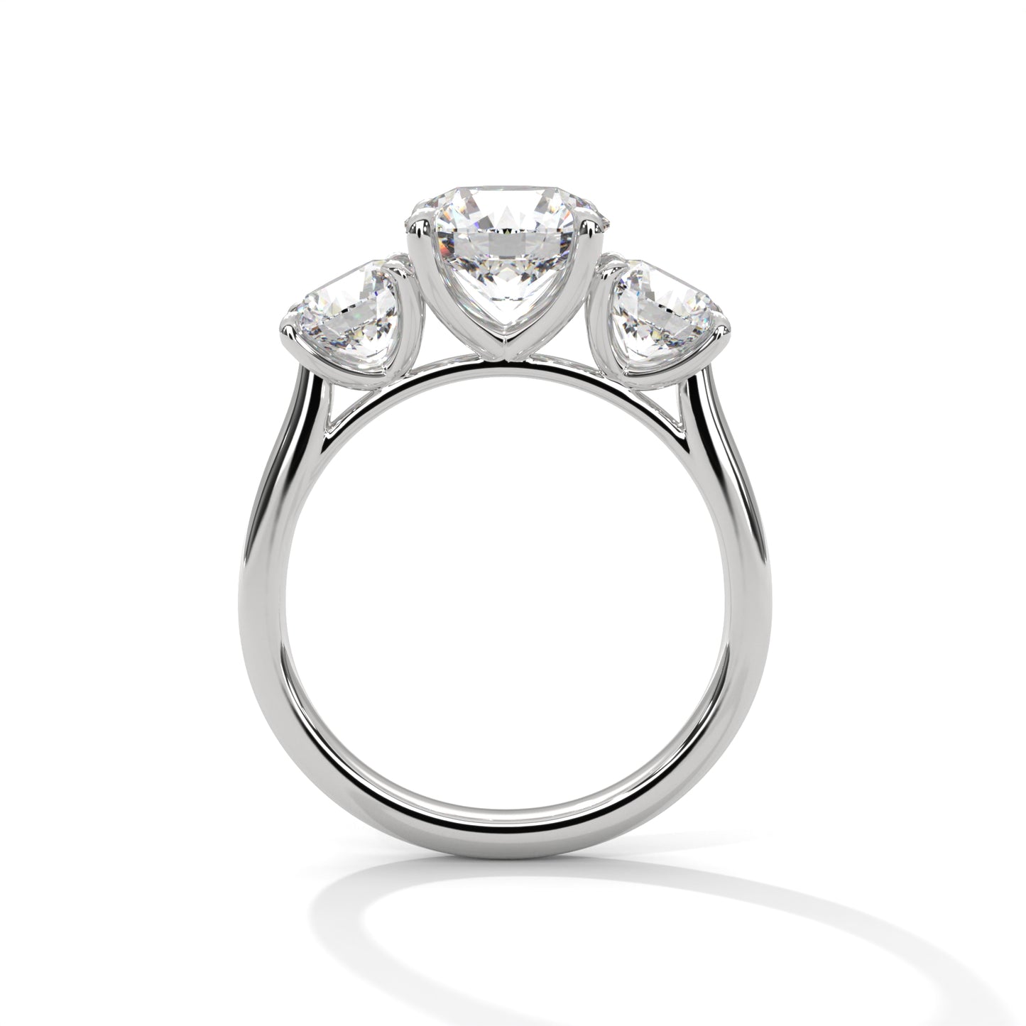 Trilogy Round Three-Stone Engagement Ring DM-045