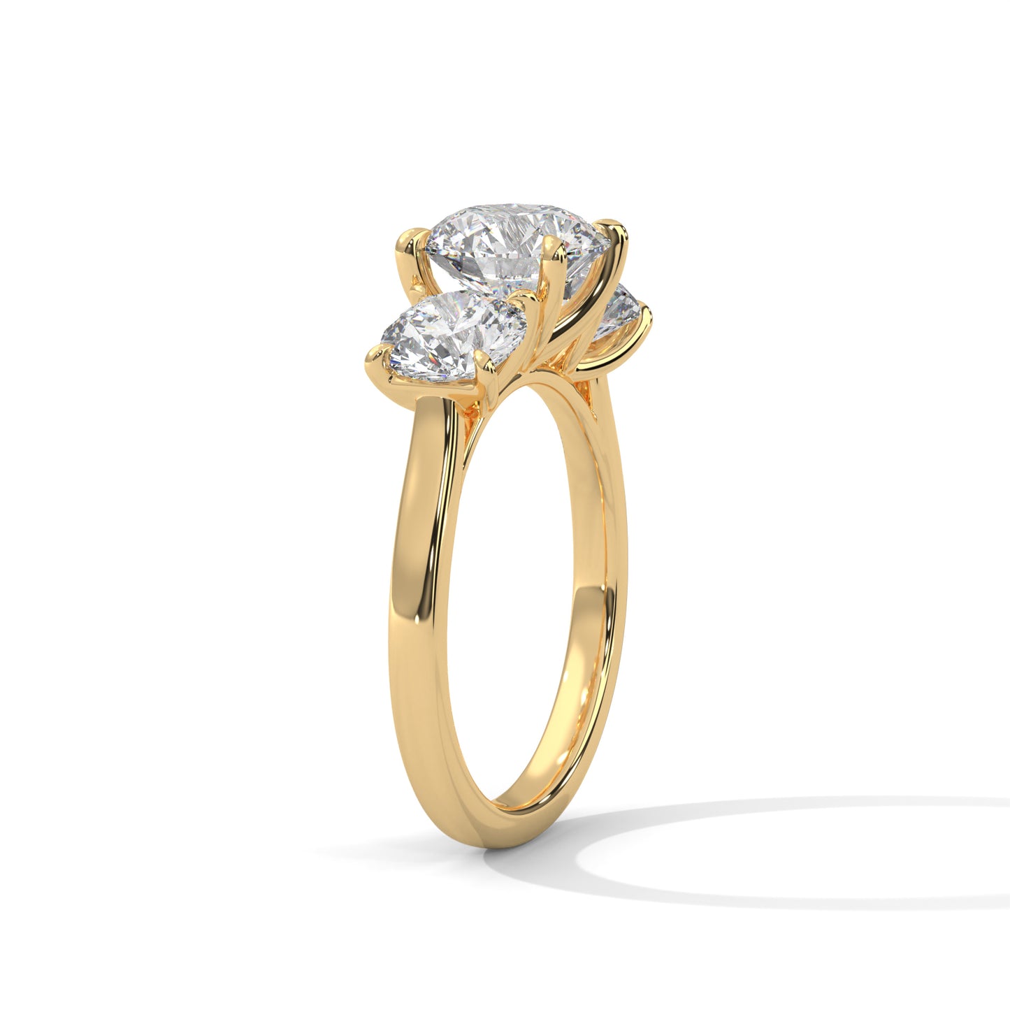 Trilogy Round Three-Stone Engagement Ring DM-045