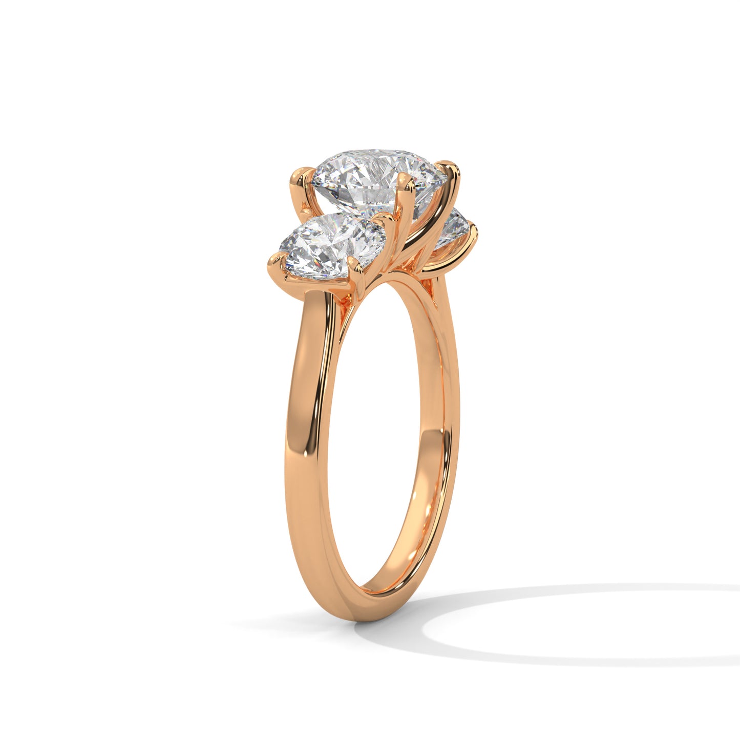 Trilogy Round Three-Stone Engagement Ring DM-045