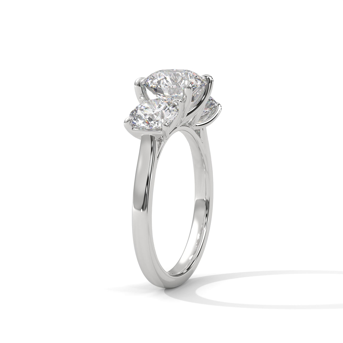 Trilogy Round Three-Stone Engagement Ring DM-045