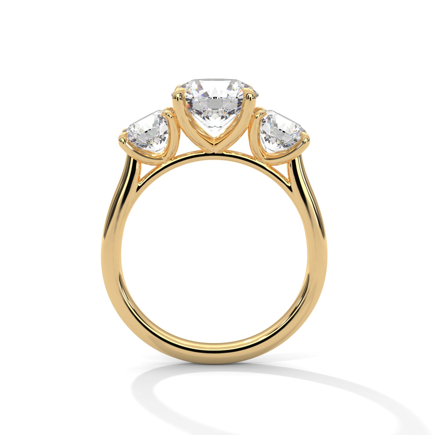 Trilogy Round Three-Stone Engagement Ring DM-045