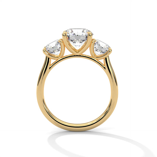 Trilogy Round Three-Stone Engagement Ring DM-045
