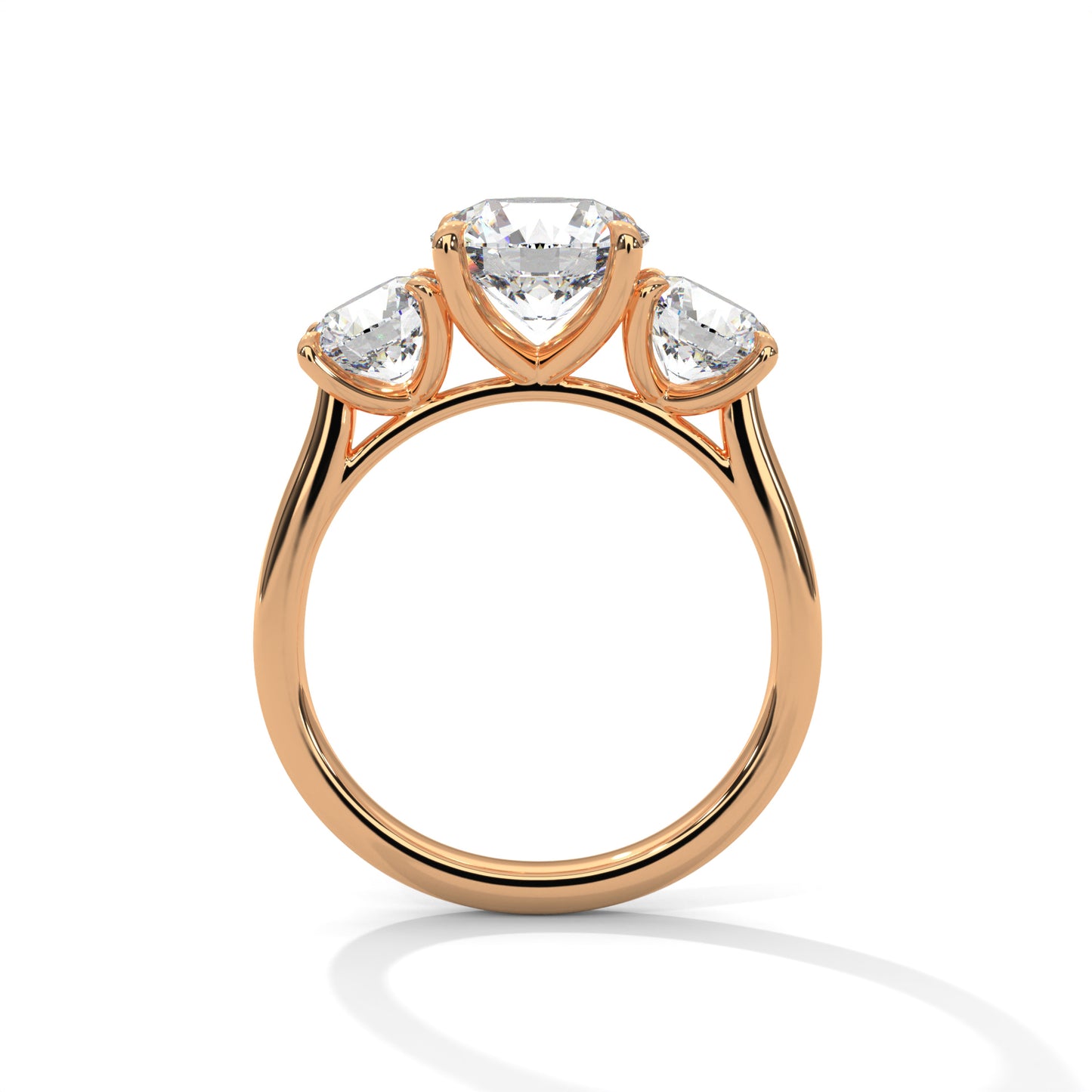 Trilogy Round Three-Stone Engagement Ring DM-045