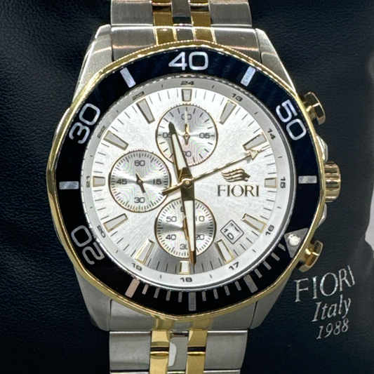 Fiori CHRONOGRAPH Men’s Stainless Steel Watch with Screw in Crown 100M WR #3839 Watch