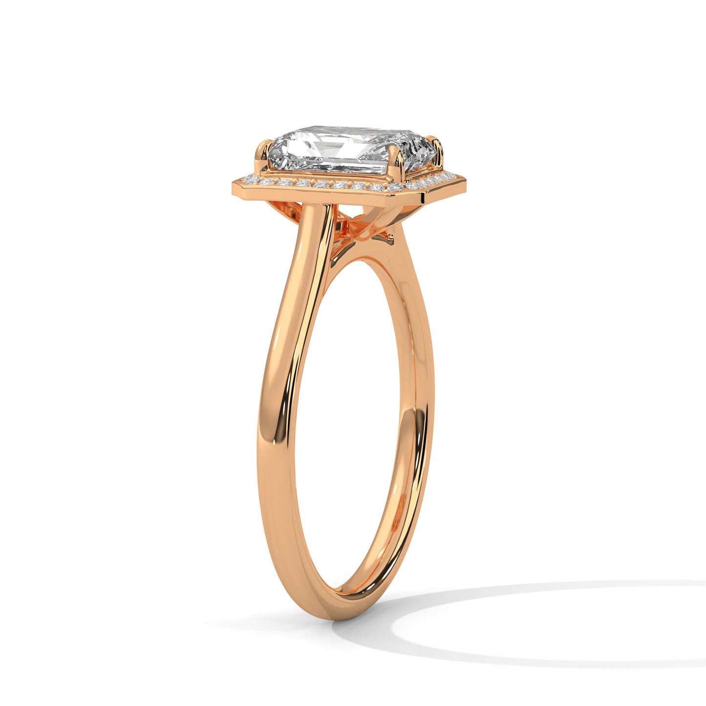 Emerald Cut Halo Engagement Ring DM-025