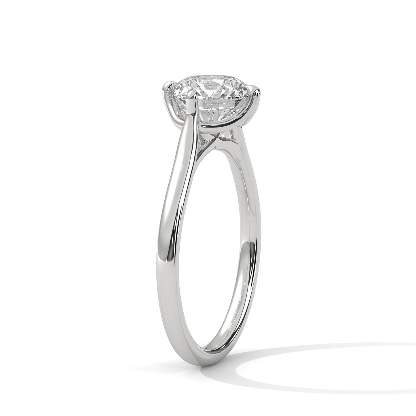 Round Solitaire Engagement Ring with Split Shank DM-011