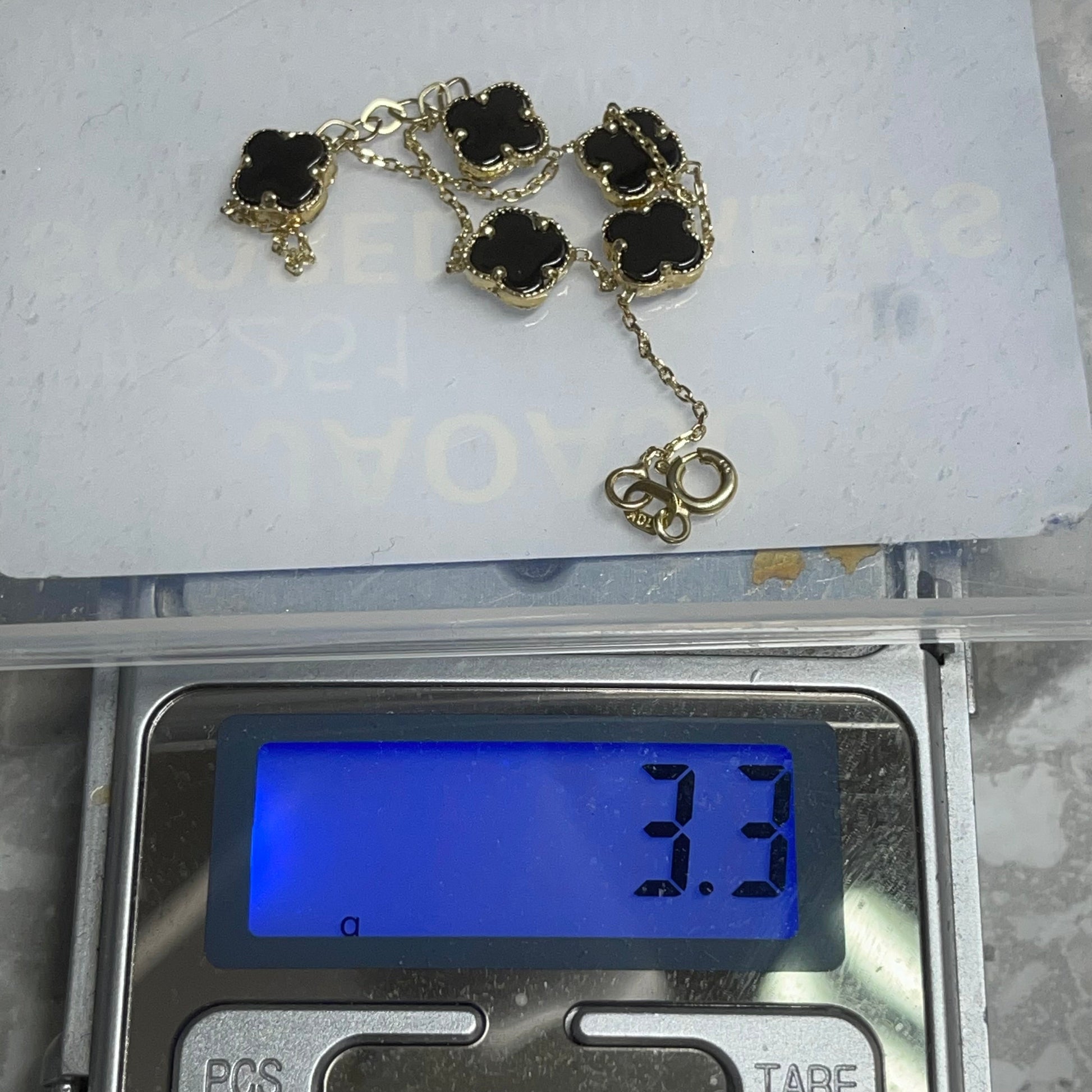 Clover Black bracelet 10k Gold 3,3g Bracelet