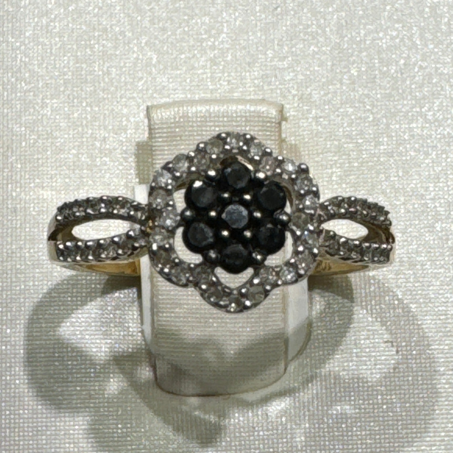 10K Gold Ring with.40CT Black and White Diamonds Ring