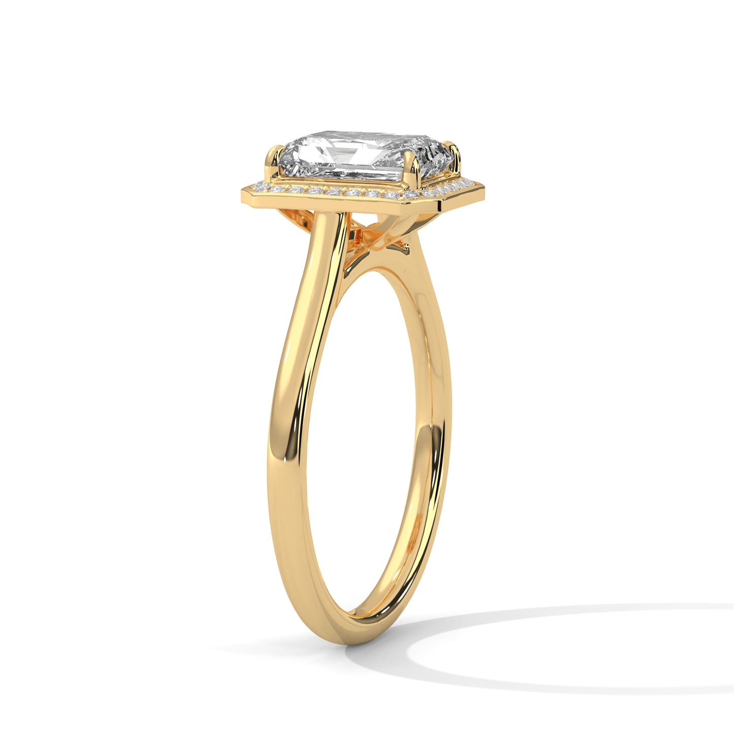 Emerald Cut Halo Engagement Ring DM-025