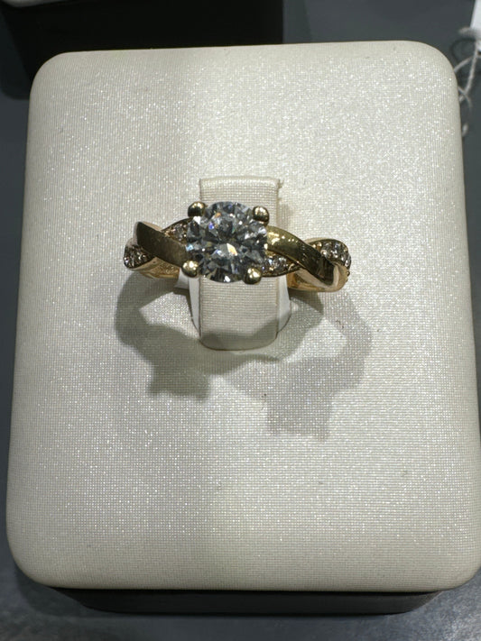 10K Gold Ring with 1.27CT Lab Diamonds Ring