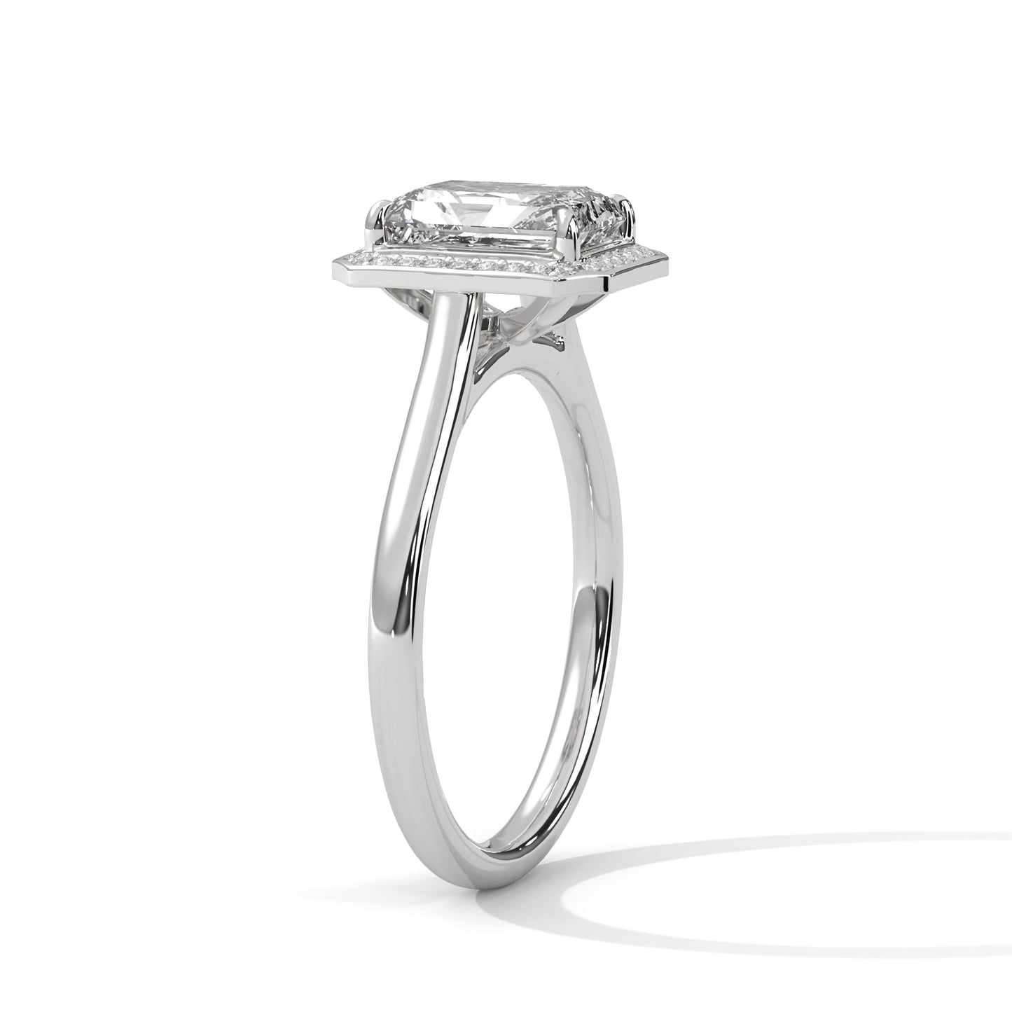 Emerald Cut Halo Engagement Ring DM-025