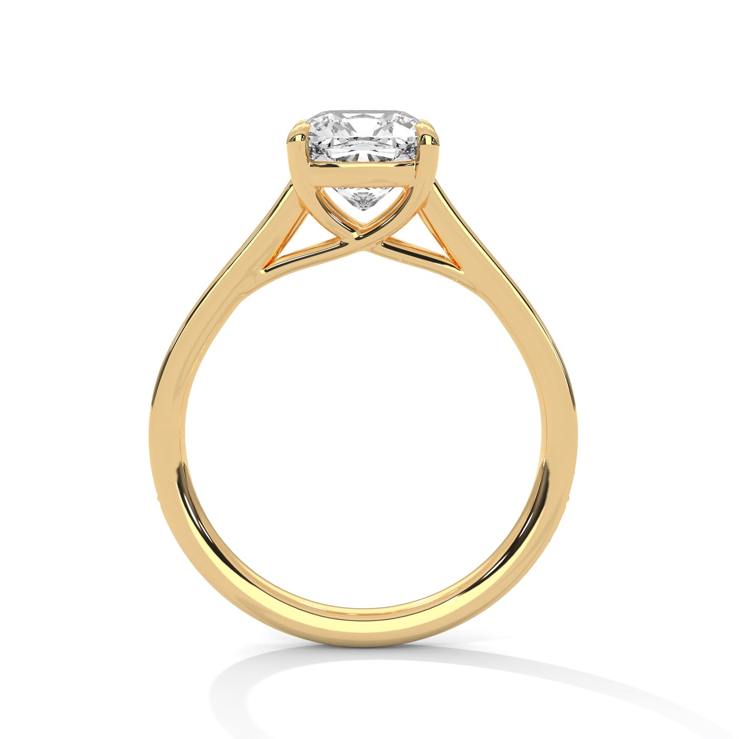 Cushion Cut Engagement Ring with Pavé Band DM-020