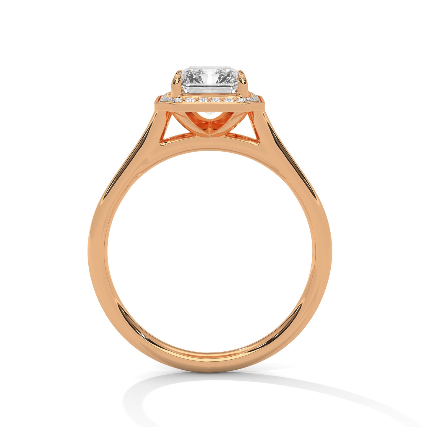 Emerald Cut Halo Engagement Ring DM-025