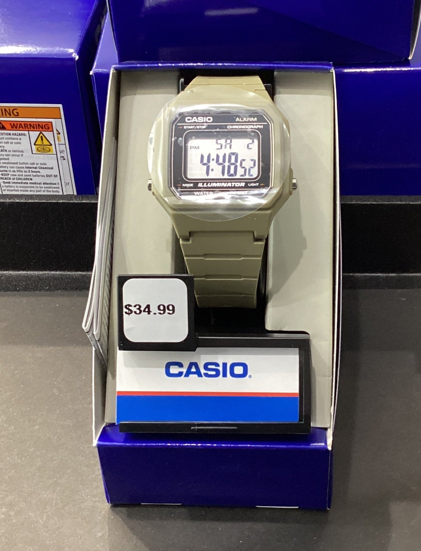 Green Casio watch W-217H-5AVCF