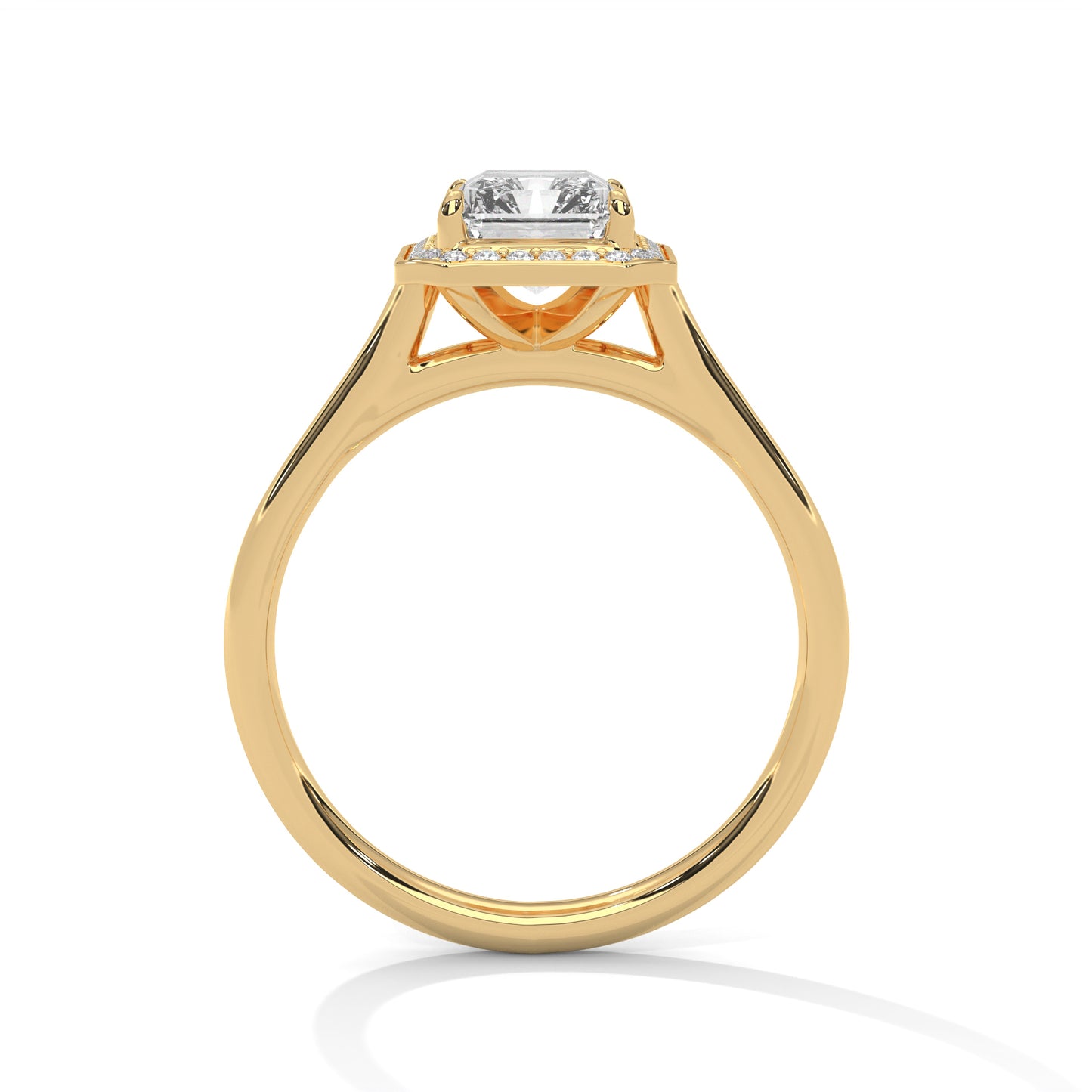 Emerald Cut Halo Engagement Ring DM-025