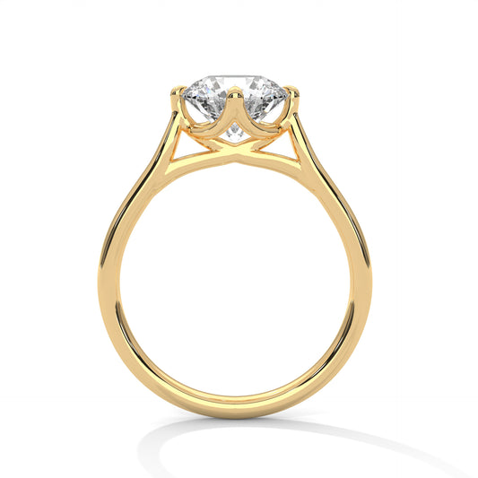 Round Solitaire Engagement Ring with Split Shank DM-011