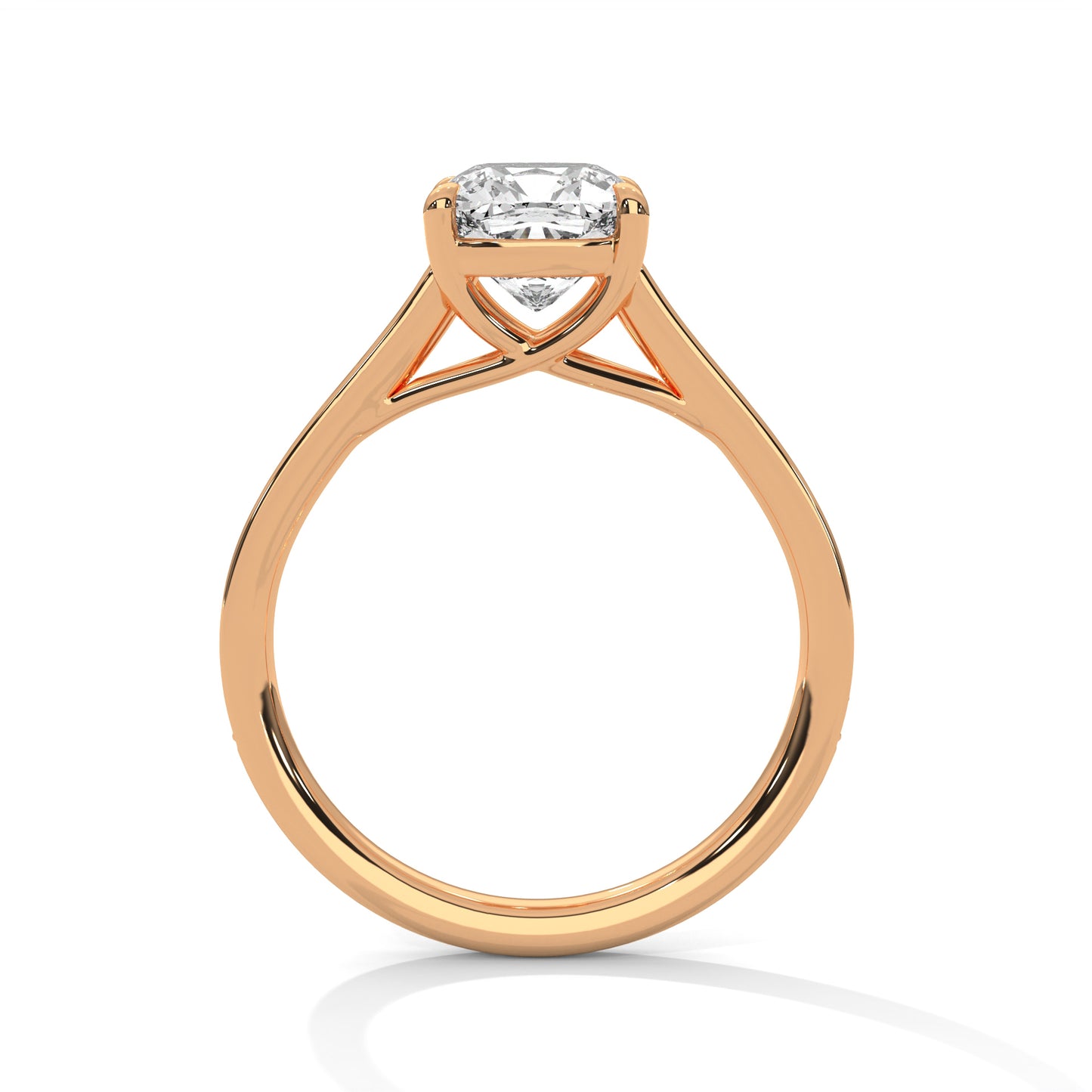 Cushion Cut Engagement Ring with Pavé Band DM-020
