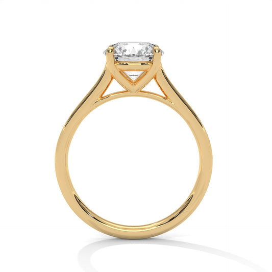 2 carat Classic Four-Prong Round Solitaire engagement ring in yellow gold - Bijouterie Del Moral (view 2)