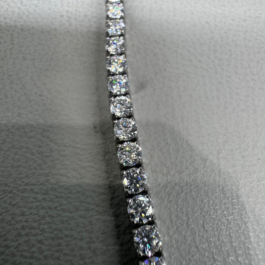 Stainless Steel Moissanite bracelet 3mm 7inch