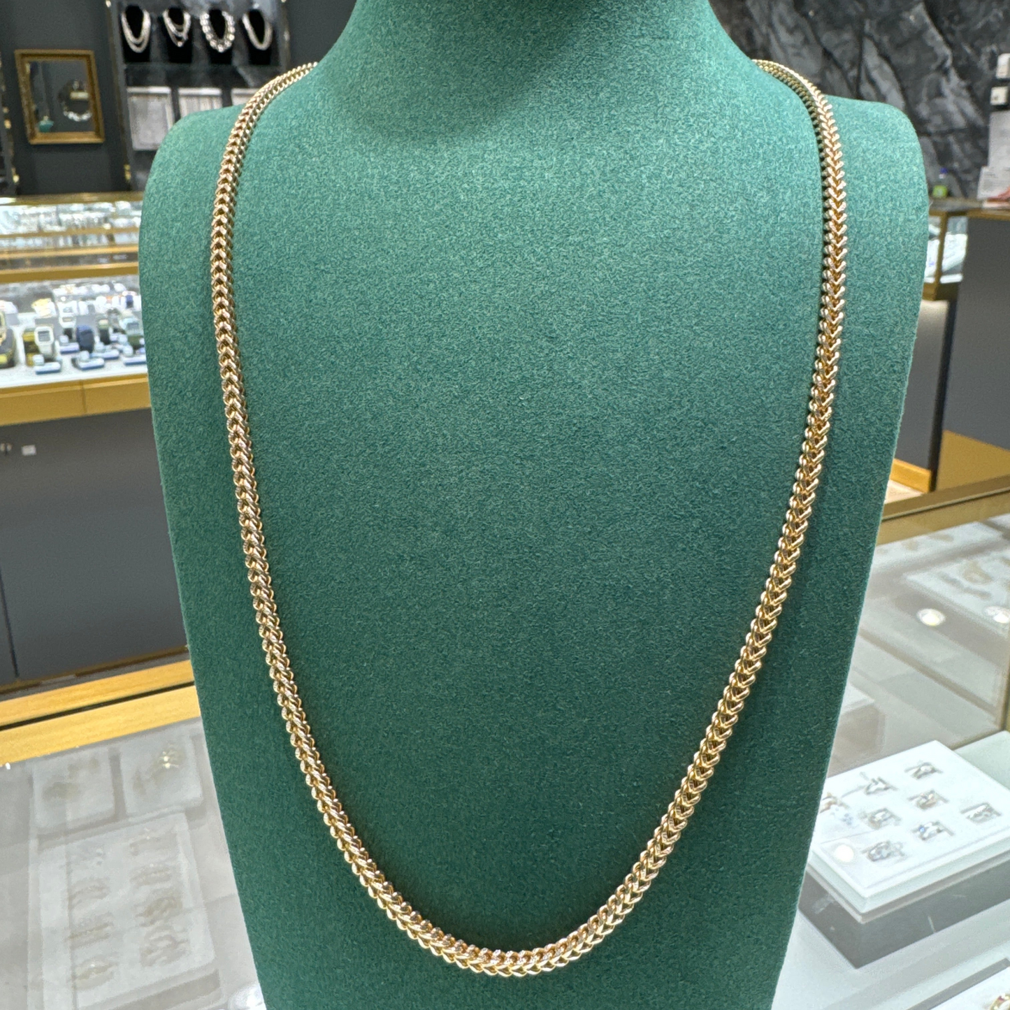 Franco 2 tones diamond cut Or 10k 16.3g 24 pouces gold chain