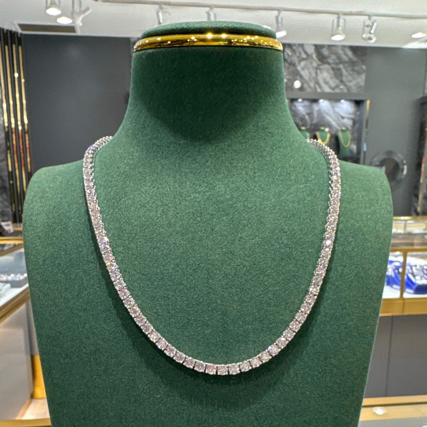 4mm Moissanite Tennis Chain Necklace 18 Inch - .925 Sterling Silver