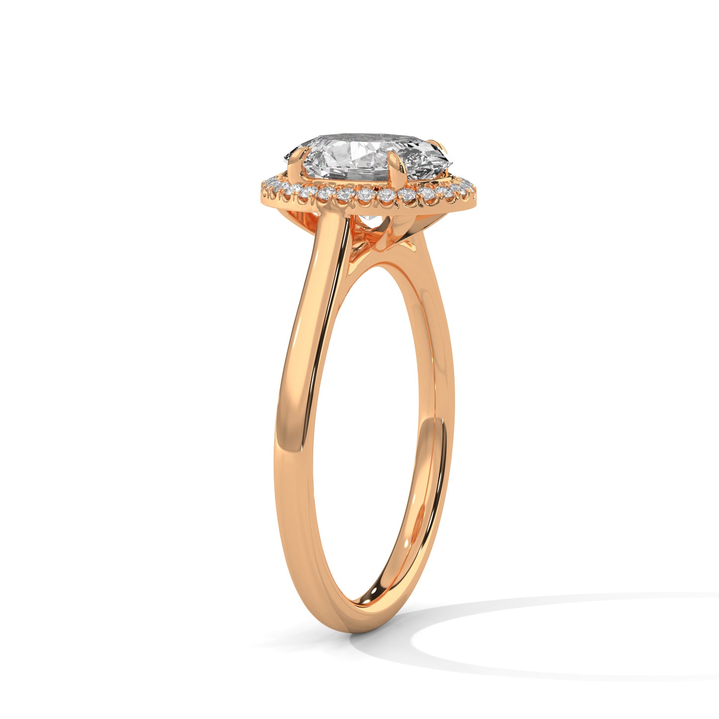 Oval Halo Engagement Ring DM-015