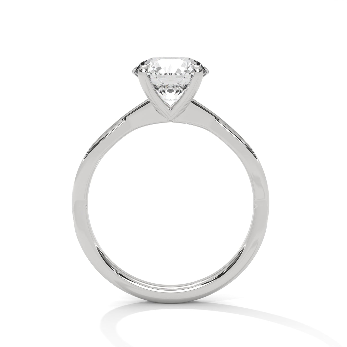 Round Solitaire Engagement Ring with Twisted Band DM-022