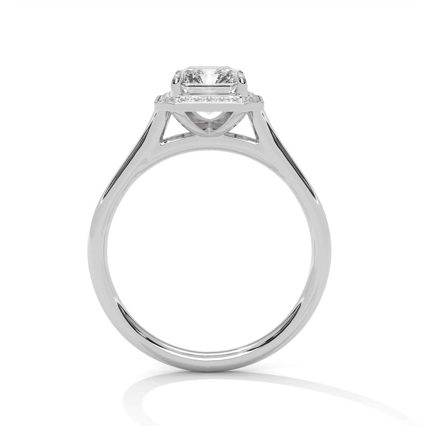 Emerald Cut Halo Engagement Ring DM-025