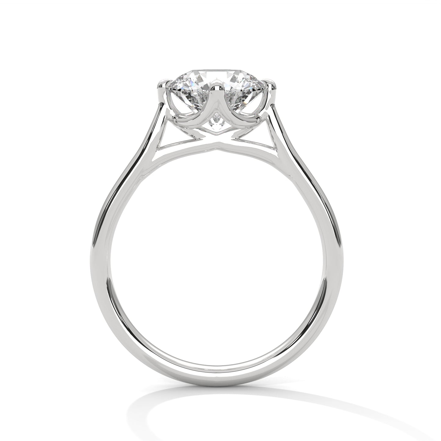 Round Solitaire Engagement Ring with Split Shank DM-011