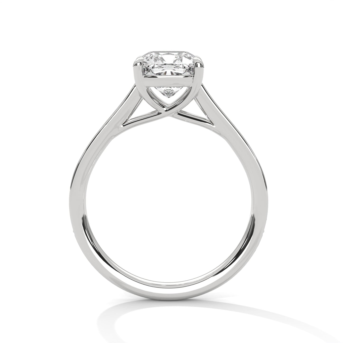 Cushion Cut Engagement Ring with Pavé Band DM-020