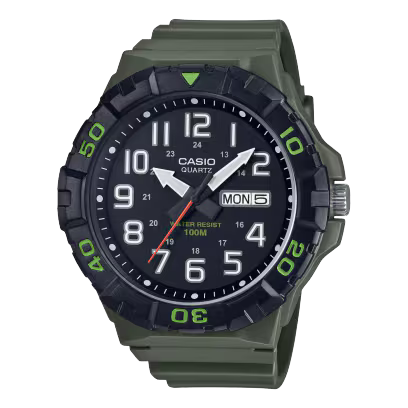 Green Casio watch MRW-210H-3AVCF