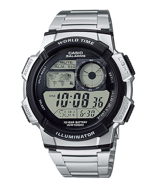 Casio AE-1000WD-1AVCF World Time Watch - 10 Year Battery