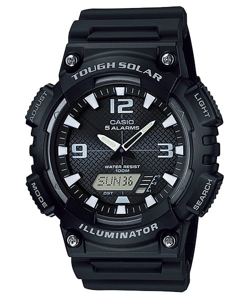 Montre Casio Tough Solar AQ-S810W-1AVCF pour homme, analogique-numérique - Noire