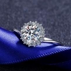 Moissanite Solitaire Ring - 925 Sterling Silver (AZ016-J)