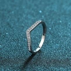 Moissanite Ring - 925 Sterling Silver (AZ065-J)