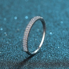 Moissanite Half-Eternity Ring 0.23ct - 925 Sterling Silver (AZ115-J)