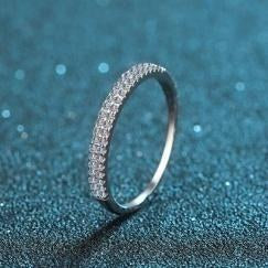 Moissanite Half-Eternity Ring 0.23ct - 925 Sterling Silver (AZ115-J)