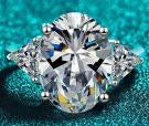 Large Oval Moissanite Ring with Accents - 925 Sterling Silver (AZ1198-J)