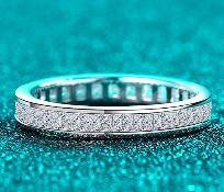 Moissanite Eternity Band - 925 Sterling Silver (AZ1309-J)