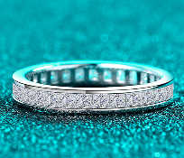 Moissanite Eternity Band - 925 Sterling Silver (AZ1309-J)