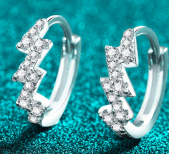 Moissanite Climber Earrings - 925 Sterling Silver (AZ1365-E)
