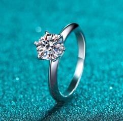 Flower Moissanite Ring - 925 Sterling Silver (AZ146-J)