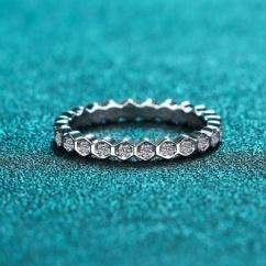 Moissanite Eternity Band - 925 Sterling Silver (AZ201-J)