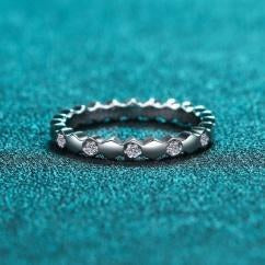 Marquise Moissanite Eternity Band - 925 Sterling Silver (AZ202-J)