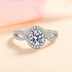 Moissanite Ring 0.5ct - 925 Sterling Silver (AZ344-J)