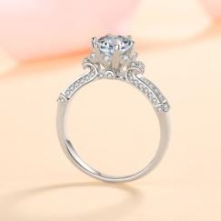 Twisted Band Moissanite Ring - 925 Sterling Silver (AZ353-J)